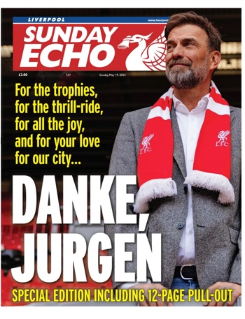 Sunday Echo Frontpage (Before match)