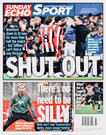 Sunday Echo Frontpage (Before match)