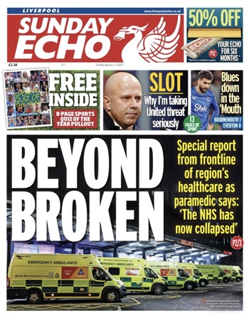 Sunday Echo Frontpage (Before match)