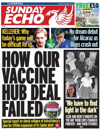 Sunday Echo Frontpage (Before match)