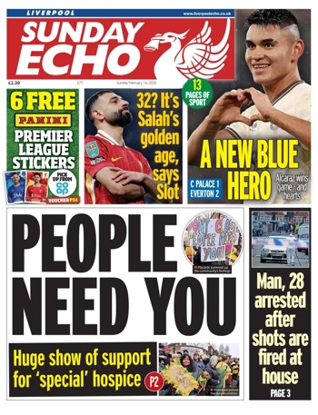 Sunday Echo Frontpage (Before match)
