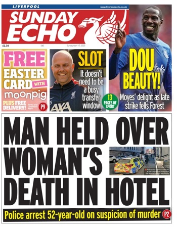 Sunday Echo Frontpage (Before match)