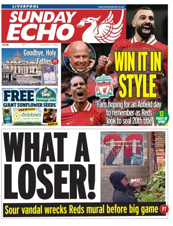 Sunday Echo Frontpage (Before match)