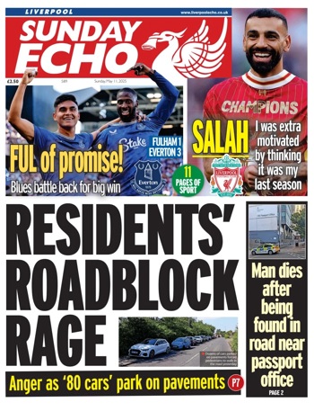 Sunday Echo Frontpage (Before match)