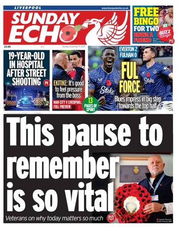 Sunday Echo Frontpage (Before match)