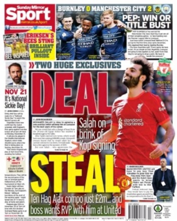 Sunday Mirror Backpage