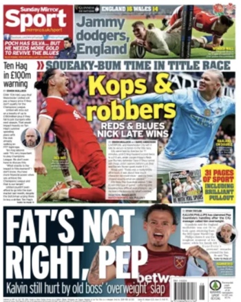 Sunday Mirror Backpage