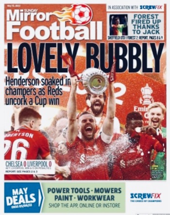 Sunday Mirror Football Cover