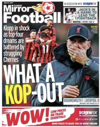 Sunday Mirror Football Cover