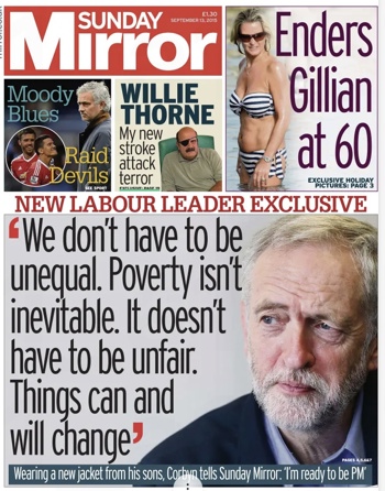 Sunday Mirror Frontpage