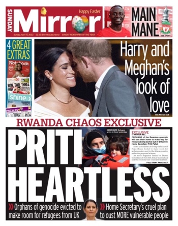Sunday Mirror Frontpage