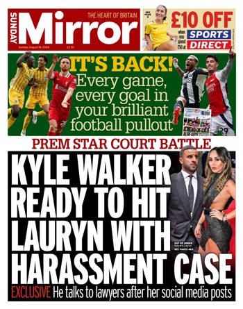 Sunday Mirror Frontpage