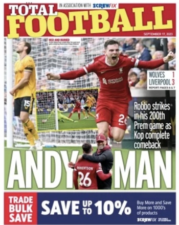 Sunday People Total Football Cover