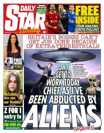 Sunday Star Frontpage