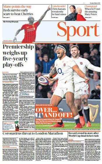 Sunday Telegraph Backpage