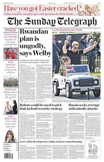 Sunday Telegraph Frontpage