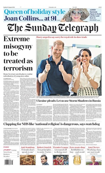 Sunday Telegraph Frontpage