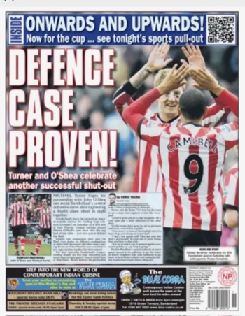 Sunderland Echo Backpage