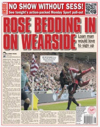Sunderland Echo Backpage