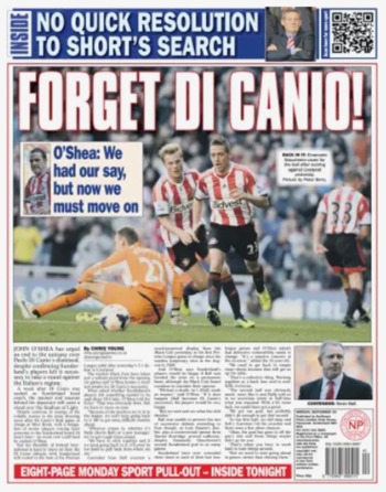 Sunderland Echo Backpage