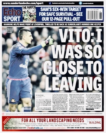 Sunderland Echo Backpage