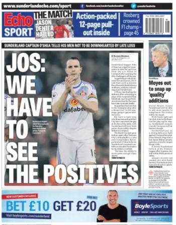 Sunderland Echo Backpage