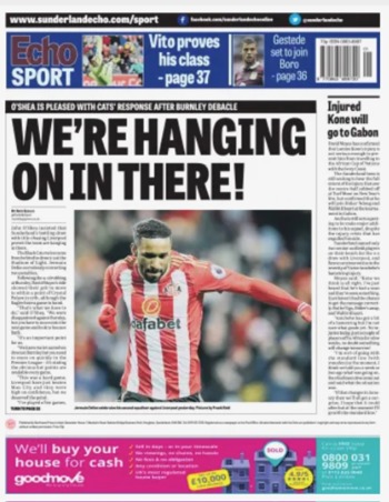 Sunderland Echo Backpage