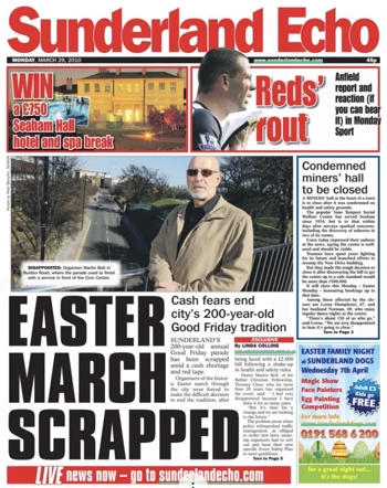 Sunderland Echo Frontpage