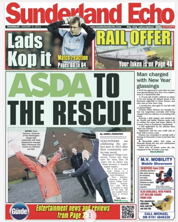 Sunderland Echo Frontpage