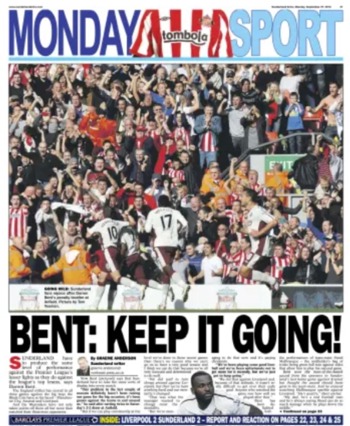 Sunderland Echo Monday Match Cover