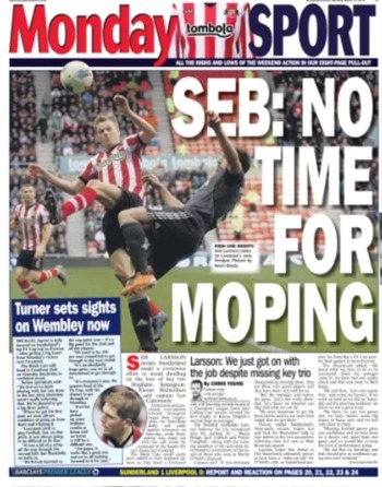 Sunderland Echo Monday Match Cover