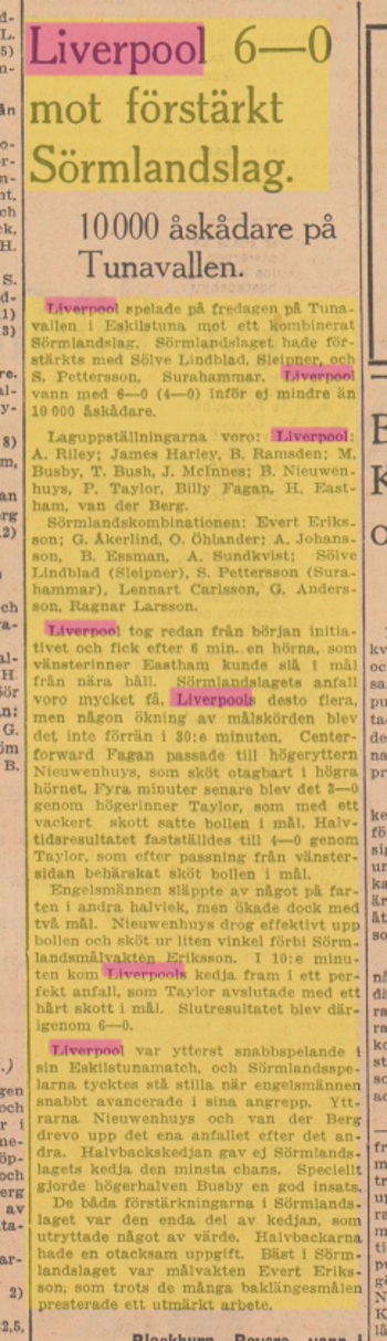 Match report from Svenska Dagbladet