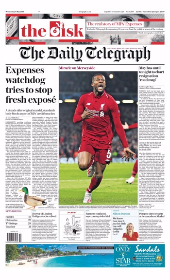 The Daily Telegraph Frontpage