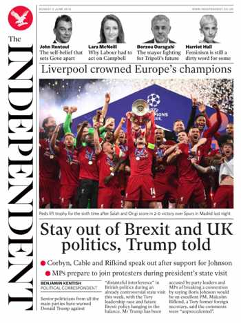The Independent Frontpage