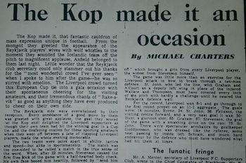 The Kop Made It A Occasion