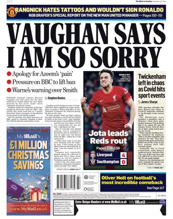 The Mail on Sunday Backpage