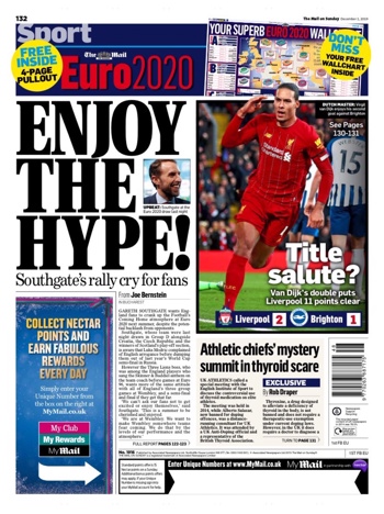 The Mail on Sunday Backpage