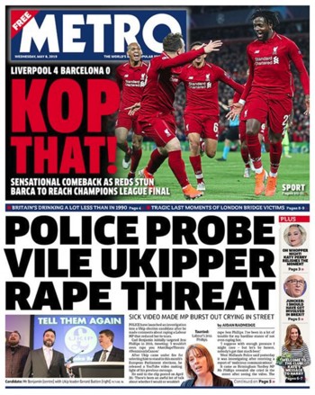 The Metro Frontpage