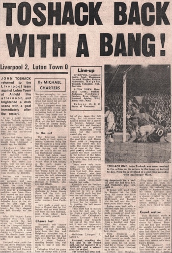 Toshack back with a bang