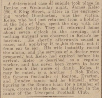 Kelso commits suicide - Dundee Courier 27 July 1900