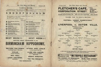 Match programme lineups