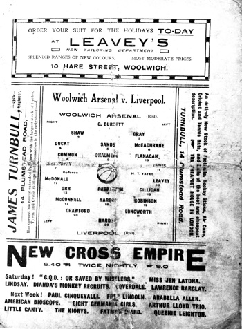 Match programme lineups