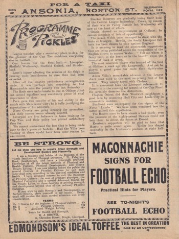 Match Programme Page 10