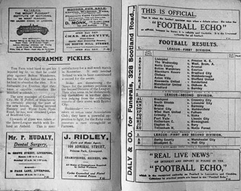 Match Programme (Pages 3 & 8)