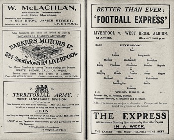 Match programme lineups