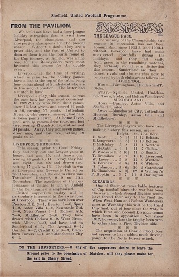 Match programme page 3
