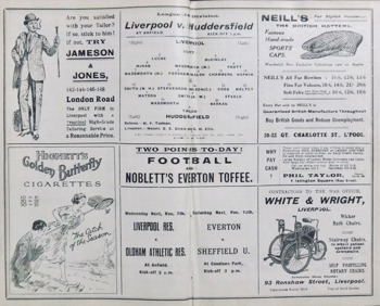 Match Programme lineups