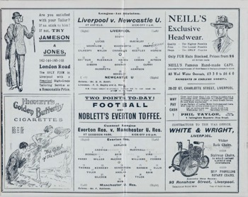 Match programme lineups
