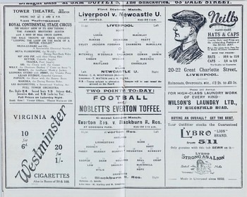 Match programme backcover