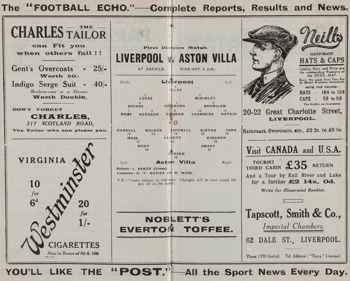 Match programme lineups